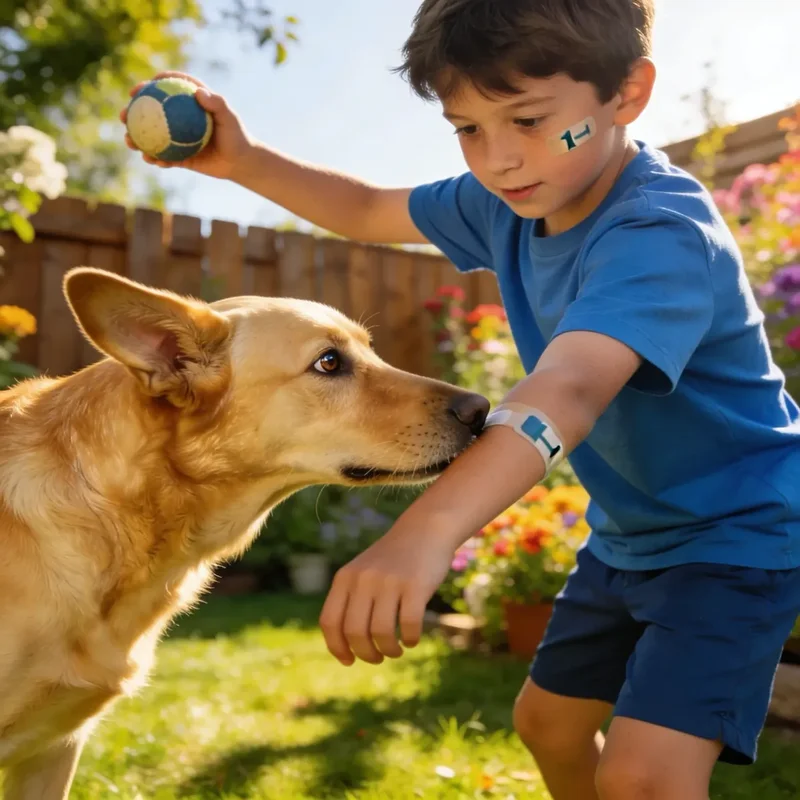 Ausgebildeter Assistenzhund wartet geduldig