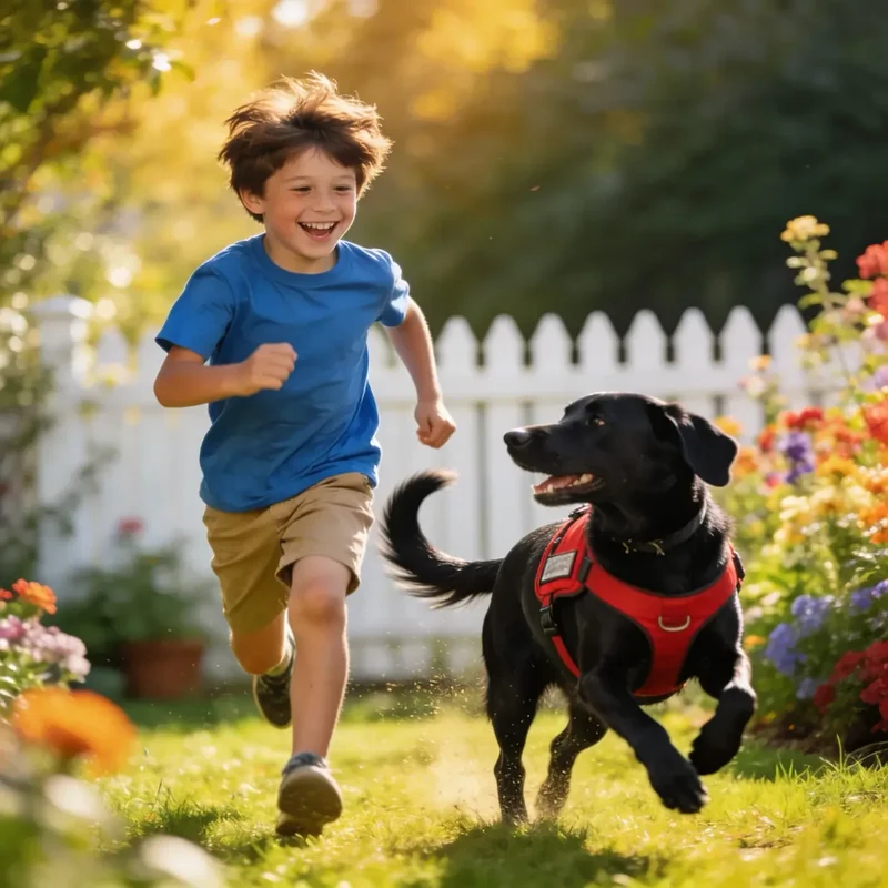 Diabetikerwarnhund – Diabetikerwarnhund schnüffelt am Arm eines Kindes – Blutzucker-Erkennung